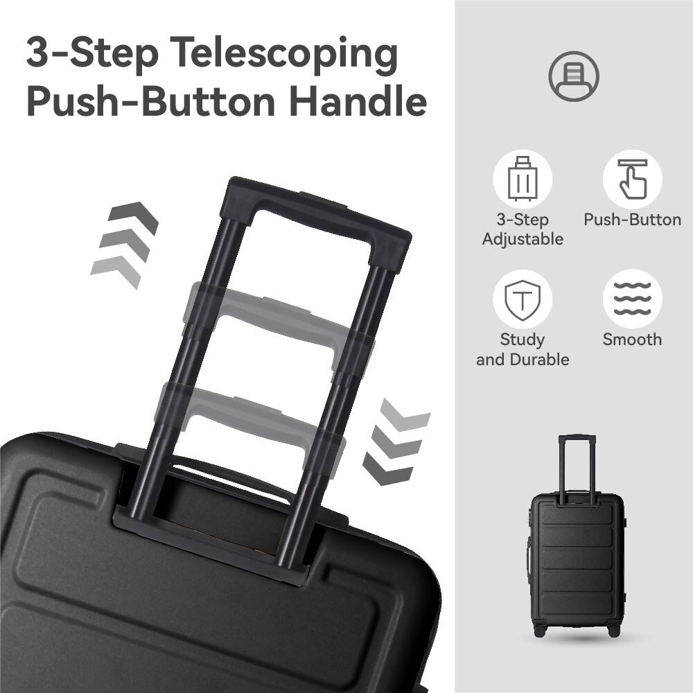 Luggage Sets ABS Hardshell 3pcs Luggage, Lightweight Durable Suitcase Sets Spinner Wheels Suitcase 20''24''28'' (BLACK)_voghion.com